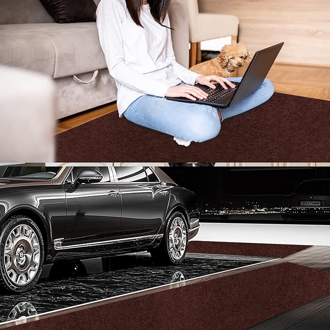 4' x 10' Runner Rugs with Rubber Backing, Indoor Outdoor Utility Carpet Runner Rugs, Chocolate Brown, Can Be Used as Aisle for The RV and Boat, Laundry Room and Balcony