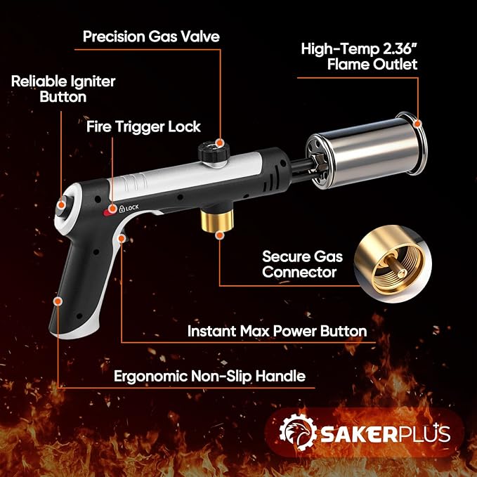 Propane Torch, Adjustable Flame Propane Torch, Precision High Heat Blow Torch, Christmas Gift for Grilling, Charcoal Ignition, Culinary Tasks & Home Improvement (10)