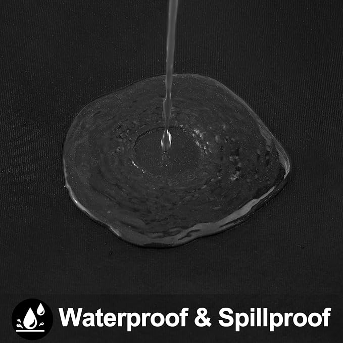Smiry Rectangle Table Cloth 60x84 Inch, Waterproof Wipeable Vinyl Tablecloths Protector, Oil Spill Proof Plastic Table Cover for Dining, Picnic, Camping, Outdoor, Black