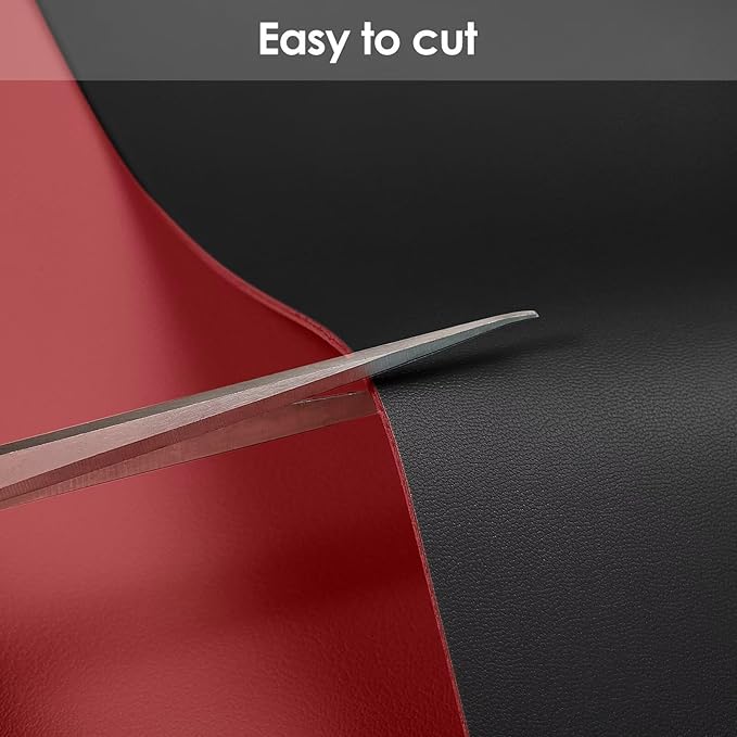 Leather Desk Mat - 18x36 Inch Waterproof Easy to Clean Can Conceal Flaws Protector The Table Top from Scratches Used for Coffee Table Office Table Dresser(Black+Wine Red 18x36)