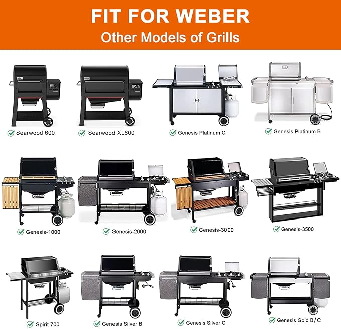 Full-Size Griddle Inserts for Weber Spirit 300 & Spirit II 300 Series Grills, Flat Top Griddle for Weber Spirit I & II E-310 E-320 S-310 S-320, Grill Griddle Replace for 6787