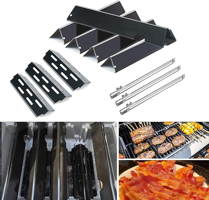 Flavorizer Bars,Heat Deflectors and Grill Burner for Weber Genesis II 300/LX 300, GS4 Genesis ii E-310 ii E-315 ii E/S335 ii se-335 Grill (Porcelain Steel, 66032 * 5+ES/410 * 3+66790 * 3)