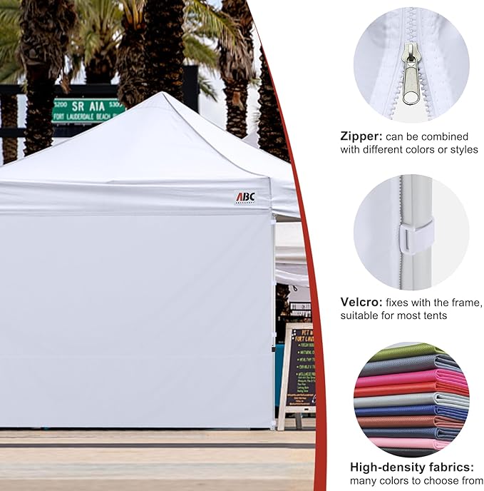ABCCANOPY Instant Canopy SunWall 10x20 FT, 1 Pack Sidewall Only, No Frame or Top, Blue