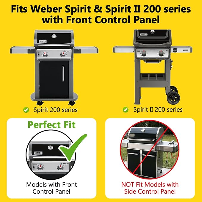 7637 17.5 Inch Grill Grates Replacement for Weber Spirit & Spirit II 200 Series with Front Control, Cast Iron Cooking Grates for Weber Spirit E210 E220 S210 S-220 Spirit II E-210 Gas Grills