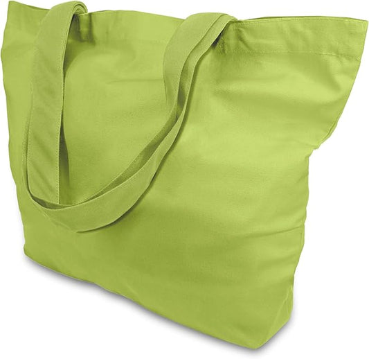 TOPDesign 1-Pack Super Strong Large 12oz Cotton Canvas Tote Bag, Reusable Grocery Shopping Cloth Bag, Fashionable Two-Tone Tote for Crafts, DIY Your Creative Designs