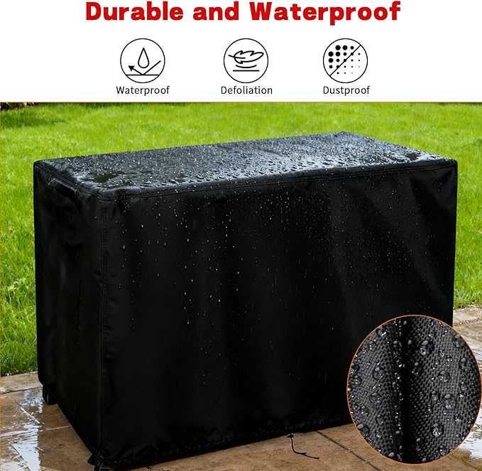 Grill Cart Cover, Outdoor Grill Stand Cover with UV Protection & Windproof Straps,Heavy Duty Covers for Most Standard Grill Carts/Pizza Oven Table -22" D x 46" W x 32" H