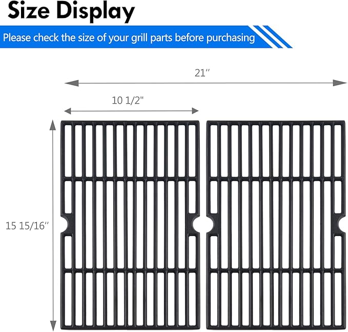 70-01-634 Grill Grate Replacement Parts for Dyna Glo Grill DGF350CSP DGF350CSP-D DGF350SNP DGF350SNP-D DG1-70-01-634-R 101-03011 Cast Iron Cooking Grate Grids Dyna-glo 2 Burner Gas Grill Grates Parts