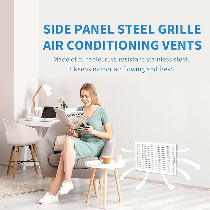18x10 Vent Register [Duct Opening], Vent Covers for Home Ceiling, Two-Way Ventilation Register, Adjustable Solid Steel Wall Register Vent Cover (18"W x10"H [Duct Opening])