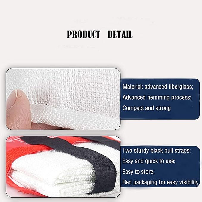TONYKO Emergency Fire Blankets, Flame Retardant Protection and Heat Insulation Designed for Kitchen,Fireplace,Grill,Car,Camping(White(9PACK))