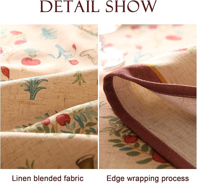 patdrea Designer Beige Rectangle Small Tablecloth,Vintage Italian Durable Linen Trees Pattern Table Cloth,Decor Table Cover Cloth for Kitchen Dining,Christmas,Thanksgiving,55"x71"-Tatiana a