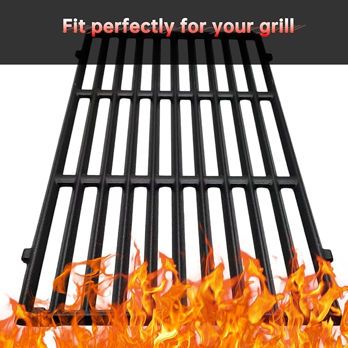 Cast Iron Grill Grates Flavorizer Bars Parts for Weber Genesis 2 E-410, S-410, Genesis II LX E-440, S-440, Weber 66089, 66097, 66041, 66033, 66796, Porcelain Steel Flavor Bars Heat Deflectors