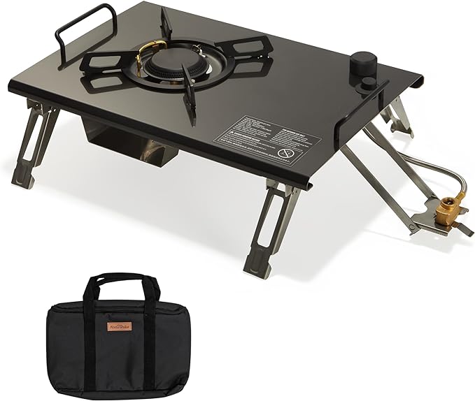 Naturehike Camping Gas Stove for IGT Table, Folding Isobutane Stove with Carry Bag, Portable Camp Stove for Outdoor Car Camping Cooking Tailgating