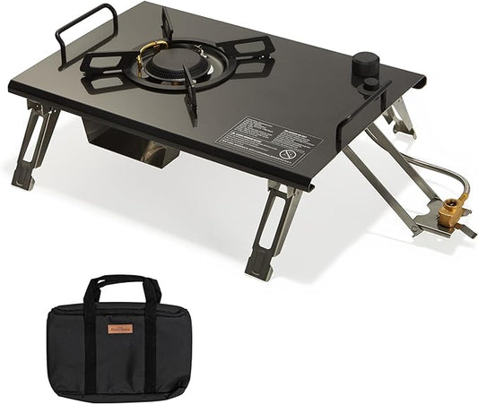 Naturehike Camping Gas Stove for IGT Table, Folding Isobutane Stove with Carry Bag, Portable Camp Stove for Outdoor Car Camping Cooking Tailgating