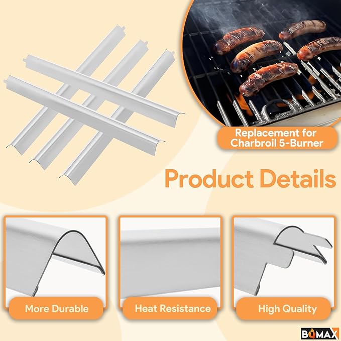 BQMAX 17 Inch Grill Grate Kit for Charbroil Performance 5 Burner Grill 463449021 463451022 463448021 463450022 463455021 G426-0005-W1, Cooking Grate for Charbroil Grill Replacement Parts 5 Burner