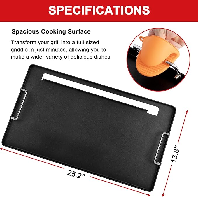 Full-Size Griddle Inserts for Charbroil Classic 360 3 Burner Gas Grill 463742418 463773817 463773917, Flat Top Grill Griddle for Charbroil American Gourmet Classic Series 465735621 463773717