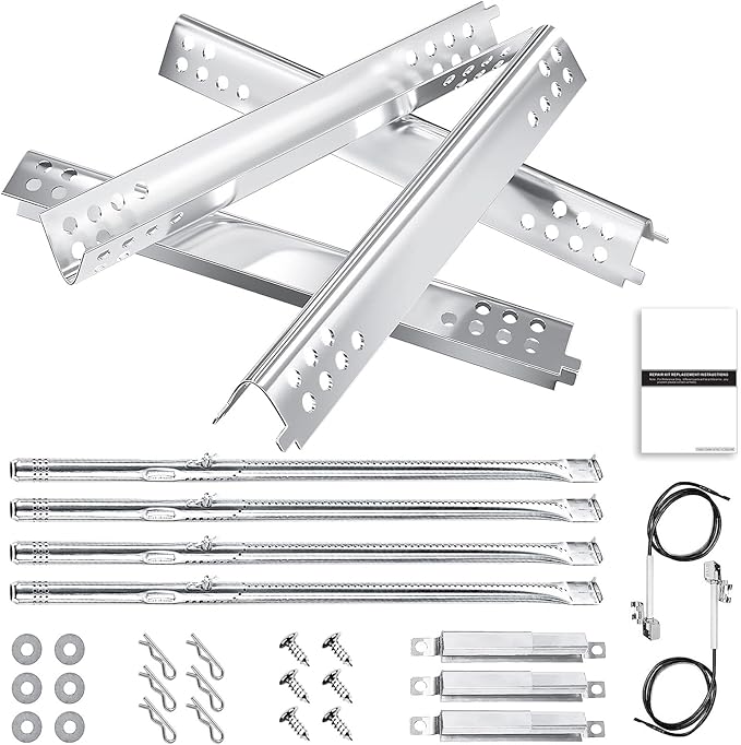 Hisencn Grill Replacement Parts for Charbroil Performance 463342119, 463332718, 463347017, 463335517, 463376419, Grill Parts for Char-Broil 4 Burner Grill 463377017, 463376017, 16.93 inch Heat Plate