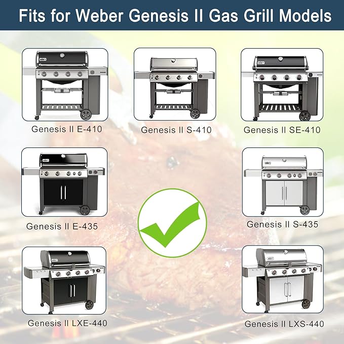 Flavorizer Bars and Heat Deflectors for Weber Genesis II 300/LX 300, GS4 Genesis ii E-310 ii E-315 ii E/S335 ii se-335 Grill (304 Stainless Steel, 66032 * 5+ES/410 * 3)