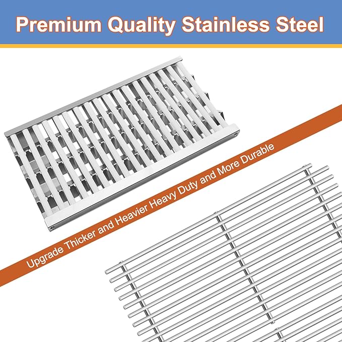 92911 DCS Radiant Tray with Ceramic Rod, 20 1/2” Stainless Steel Grill Grates Replacement for DCS 27DBQR, BGA36-BQARL/BQARN, BGA48-BQARL/BQARN, BFG-30G, 3 Pack DCS Grill Parts 54801