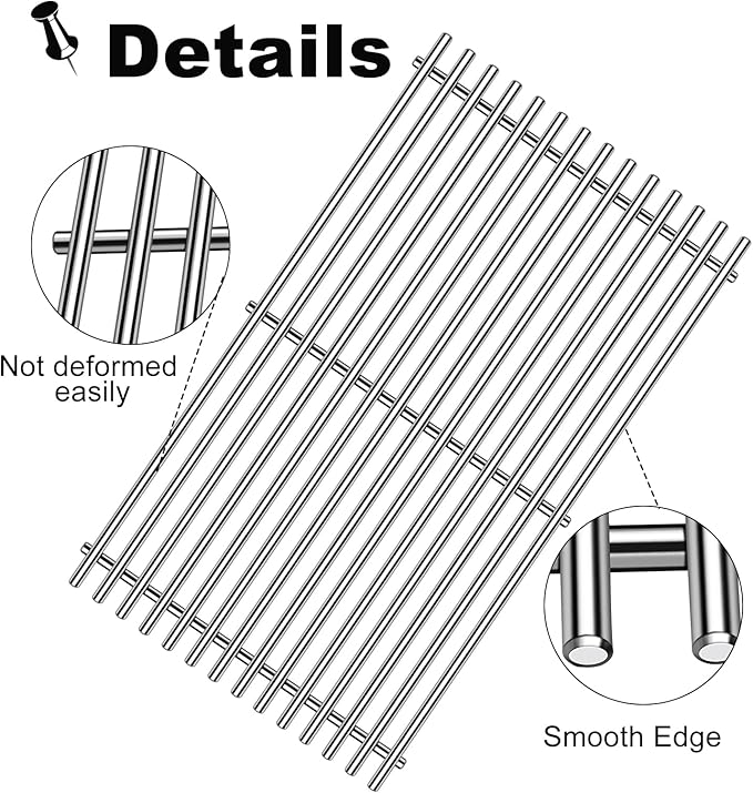 Grill Grates Parts for Weber Genesis II E-410, Weber Grill Parts Genesis 2 S-410, E/S-415, E/S-435, LX E/S-440, 66089, 66097, Flavorizer Bars Grids BBQ Grill Replacement Accessories 18 Inch