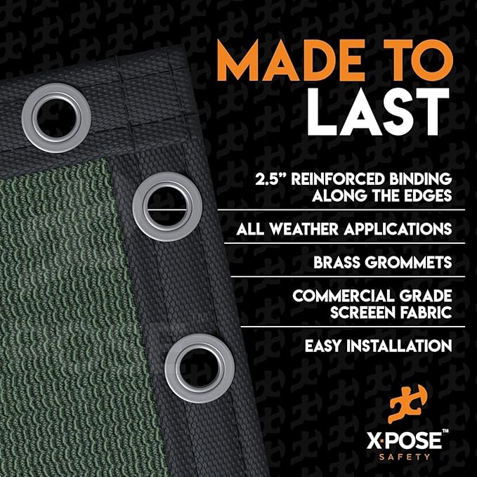 Xpose Safety Privacy Fence Screen 6’ x 50’ (24 Pack) – Heavy Duty Green Mesh with 90% Visibility Block, UV Protection – for Garden, Yard, Nursery, Kennel, Dog Run, Greenhouse