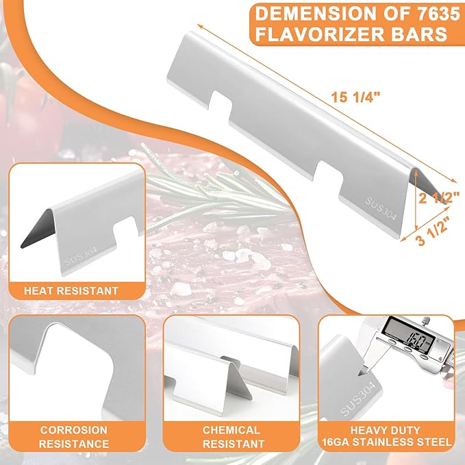 GS4 Spirit 2 Grill Parts for Weber Grill Parts Spirit II 200 SER, Replacement Parts for Weber GS4 Spirit 2 Flavorizer Bars/Flame Covers 7635 67045 68842, 67060 Heat Deflector & 7637 64815 Grill Grates