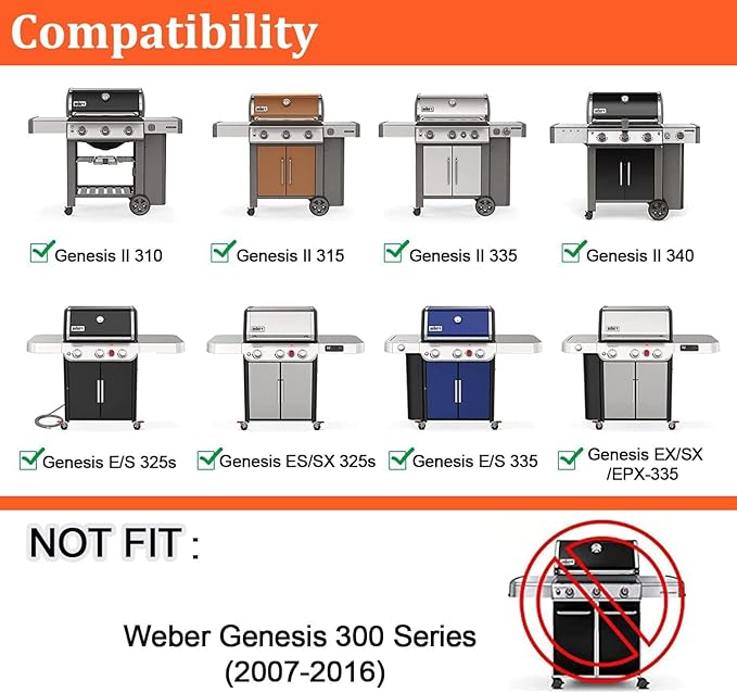 Genesis II Flavorizer Bars Replacement Parts, Genesis II Grill Grate for Weber Genesis II Grill Parts - 66795 66095 Parts for Weber Genesis II 300 Series ii E/S-310 ii E/S-315 ii E/S-335 ii SE-335