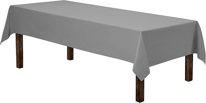 Gee Di Moda Rectangle Tablecloth - 60 x 102 Inch Charcoal Table Cloth for 6 Foot Rectangle Tables - Heavy Duty Washable Fabric - for Holiday Party, Dinner, Weddings, Baby Shower & Events