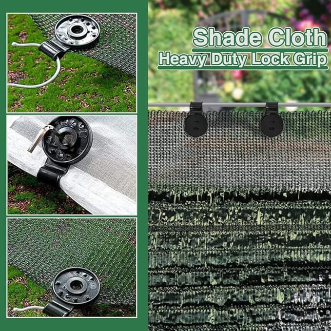 100 PCS Shade Cloth Heavy Duty Lock Grip, Shade Cloth Plastic Clips, Greenhouse Shade Cloth Fix Clamp, Windproof Awning Clamp Grip for Garden Netting, Anti Bird Netting, Sun Shade Net