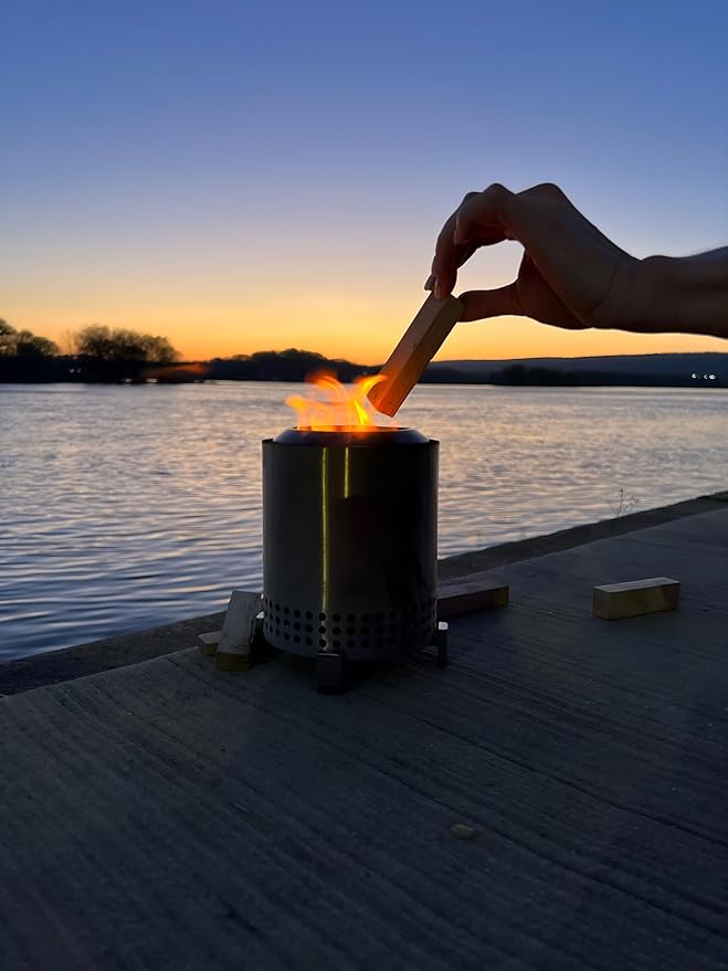 The Tiny Timbers USDA Grade Kiln Dried Hardwood for Table Top Fire Pit and Pizza Oven | Compatible with Solo Stove Mesa & Mesa XL | 5" Splits | USA Sourced | 6 lb. | 400+ cu. in. | Wild Black Cherry