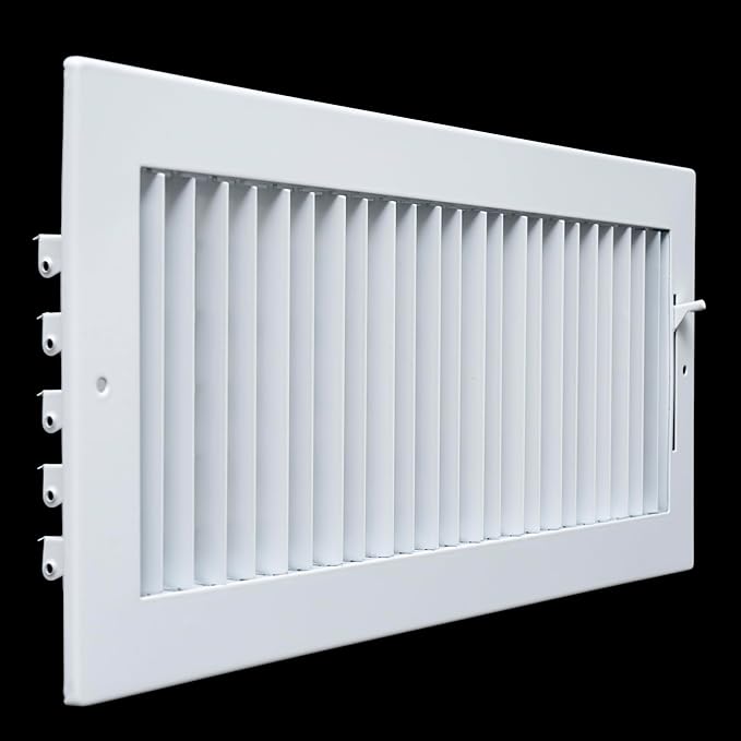 Fits 16x6 Duct Opening Steel Adjustable Air Supply Grille by Handua | Register Vent Cover Grill for Sidewall and Ceiling | White | Outer Dimensions: 17.75" X 7.75"