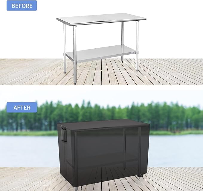 Outdoor Grill Table Cover for BBQ Mall Pizza Oven Cart Table,Waterproof Patio Pizza Oven Cart Cover - 51 X 25 X 31 Inch