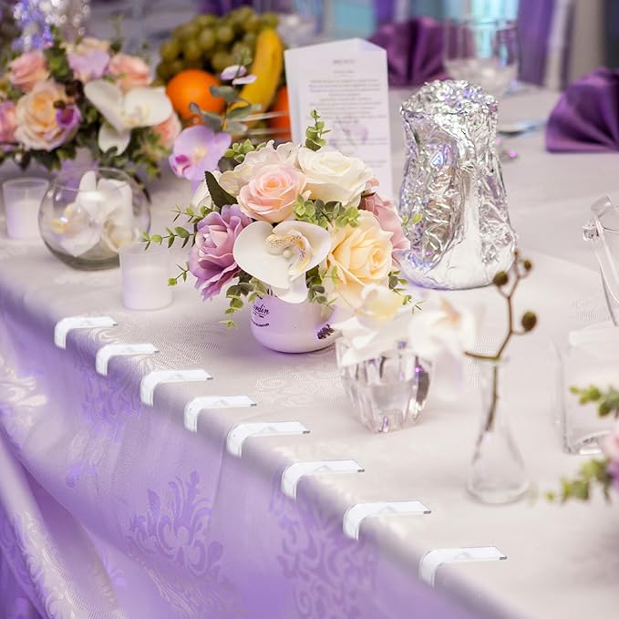 150PCS Transparent Clear Tablecloths Clips Bulk, Plastic Table Cloth Clips Skirt Windproof Tables Cover Holder Clamps for Outdoor Christmas Home Wedding Party Indoor Camping Picnic