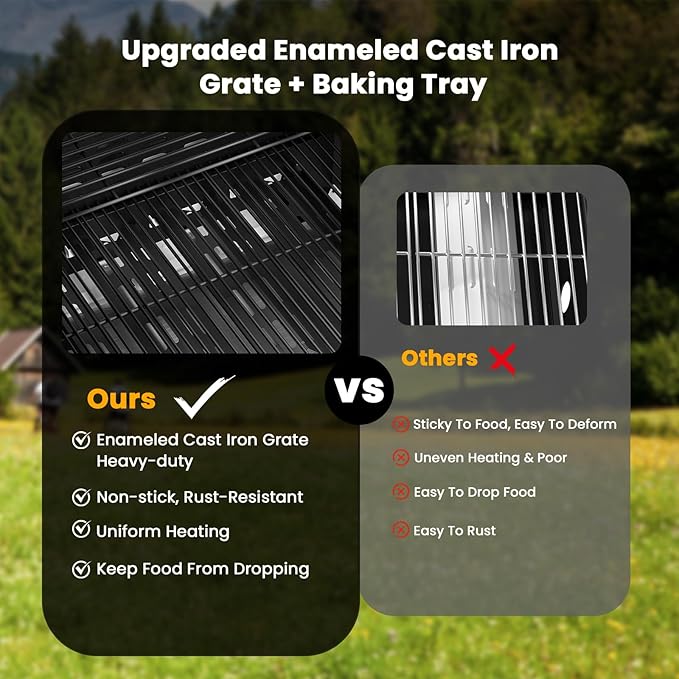 G41 Gas Grill,4-Burner Gas BBQ Grill with Side Burner, Porcelain-Enameled Grills, 42,000 BTU Stainless Steel Propane Grill for Outdoor Cooking and Patio Barbecues