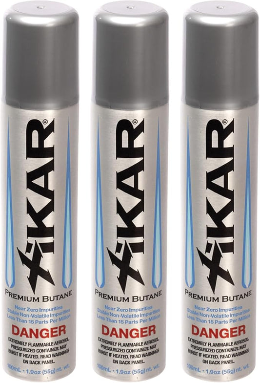 Xikar PUROFINE Premium Butane Fuel Refill with 0 Impurities 1.9oz 3 Pack (100ml) - Premium Quality Fuel for Jet Flame Lighters and Torches - High Altitude Formula