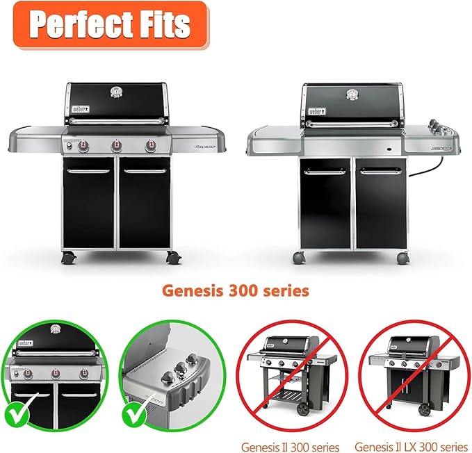 QuliMetal 19.5" Grill Grates for Weber Genesis 300 Series, Genesis E310, E320, E330, S310, S320, S330, Replace for Weber 7524, 7528, Porcelain-Enameled Cast Iron Grill Grates