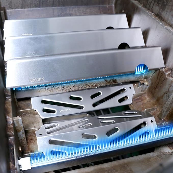 QuliMetal SUS304 Flavorizer Bars for Weber Genesis II/LX 300 Series, Genesis II E-310, II E-330, II E-335, II S-335, II LX S/E-340 (2017 and Newer) Gas Grills, Heat Plates Replacements for 66032/66795
