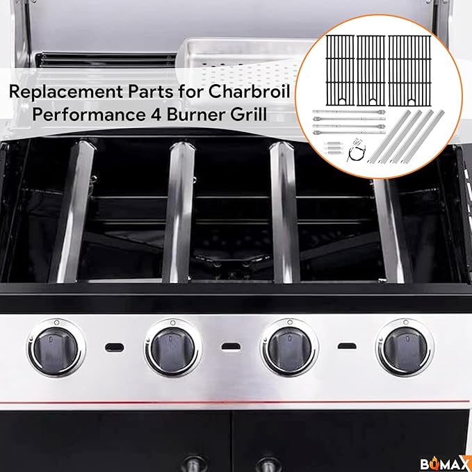 BQMAX 17 Inch Grill Parts Kit for Charbroil Performance 4 Burner Grill 463354021 463365522 463352521 463366022 463351221 G426-0005-W1, Cooking Grill Kit Replacement Parts for Charbroil Grill 4 Burner