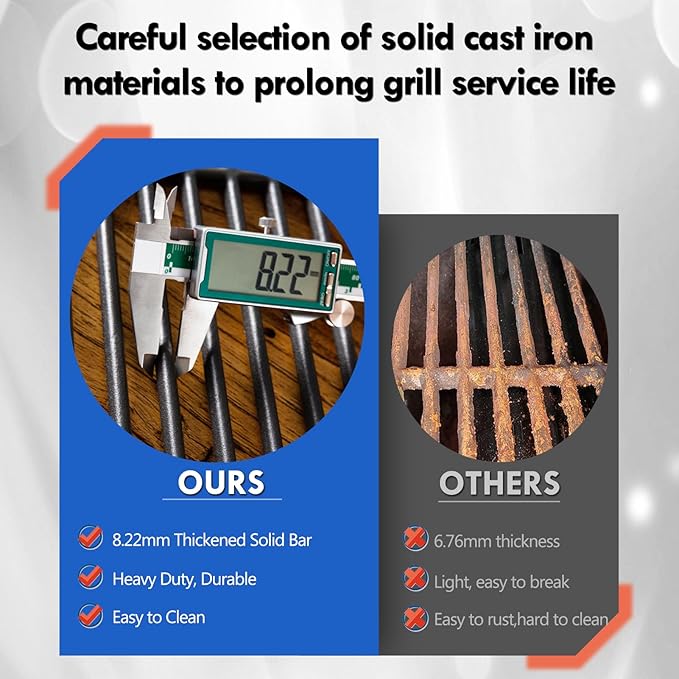 70-01-634 Grill Grate Replacement Parts for Dyna Glo Grill DGF350CSP DGF350CSP-D DGF350SNP DGF350SNP-D DG1-70-01-634-R 101-03011 Cast Iron Cooking Grate Grids Dyna-glo 2 Burner Gas Grill Grates Parts
