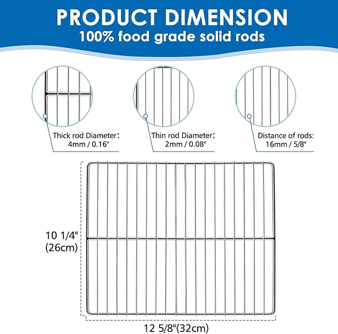 KEESHA BBQ Grill Mesh Metal Barbecue Grill Grates Replacement - Stainless Steel Barbecue Grilling Grid Wire Mesh, Multifunction Cooking Net for Outdoor Grill 2 Pack (12 5/8''*10 1/4'')