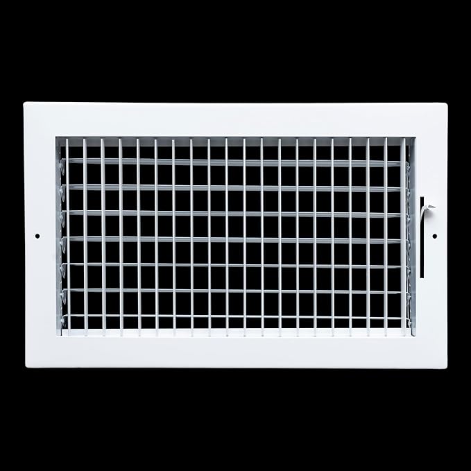 Fits 14x8 Duct Opening Steel Adjustable Air Supply Grille by Handua | Register Vent Cover Grill for Sidewall and Ceiling | White | Outer Dimensions: 15.75" X 9.75"