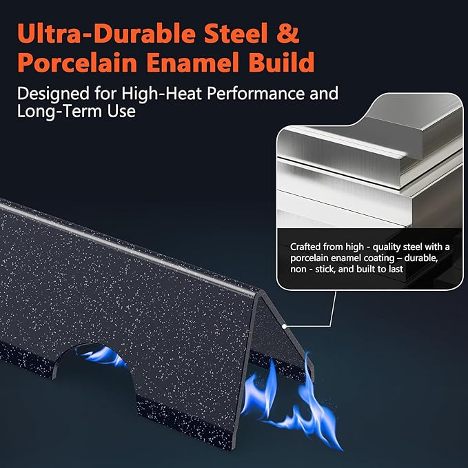 QuliMetal 66033 Flavorizer Bars for Weber GS4 Genesis 2 E-410/E-415/E-435, Grill Parts for Weber Genesis II LX E-440 Series Gas Grills, Upgraded 17" Porcelain Steel Grill Parts for Weber 66033 66796