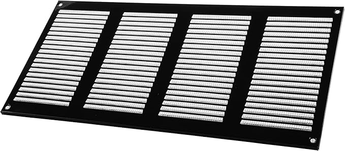 Vent Systems 16" x 8" Inch (Overall Dimensions) Pack of 10 - Black - Air Vent Cover Metal Air Return Grill - Built-in Pest Guard Screen - HVAC Vent Duct Cover for Home Improvement