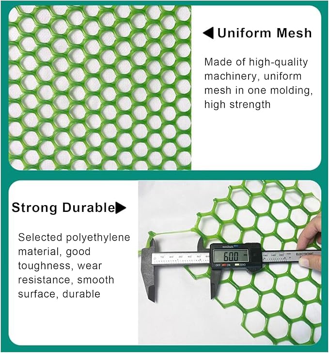 Plastic Wire Mesh Fence 39.3 Inches Wide Safety Fence Roll Balcony Protection Net Fencing Multi-Use Decorative Barrier for Chicken, Snow, Poultry, Patio, Garden, P(Size:1x30M - Mesh 1.2cm,Color:Green)