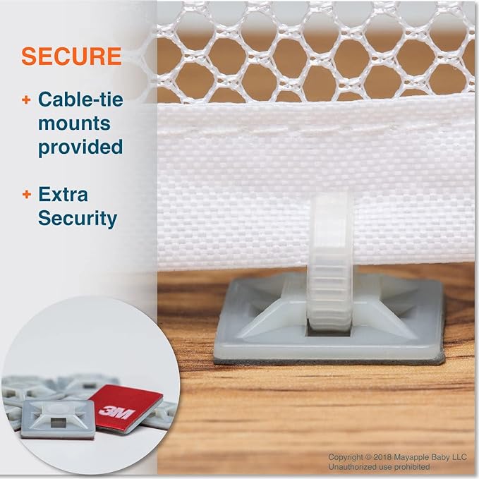 Roving Cove Stair Banister Guard 15ft x 3ft, Railing Safety Net for Baby Proofing, Child Safety Stairway Cover, Balcony Mesh Netting, Pearl White