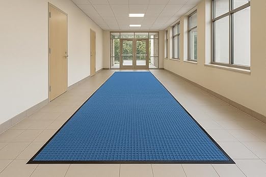 Guardian WaterGuard Indoor/Outdoor Wiper Scraper Floor Mat, Rubber/Nylon, 6'x12', Blue