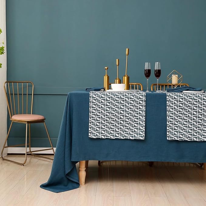 Square Tablecloth, Blue Table Cloth for Square or Round Tables, Waterproof Spillproof Washable Tablecloth, Linen Dining Table Cover for Wedding, Party, Farmhouse - 54'' x 54'', Blue