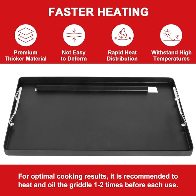 Full-Size Griddle Inserts for Charbroil Classic 280 2 Burner Gas Grills 463672817 463672817-P2 463613717 463647018, Flat Top Grill Griddle for Charbroil American Gourmet 463672717 465635821 465636021