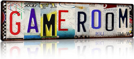Gaming Accessories Room Decor – Cool Gamer Gifts for Men, Teens, and Boys Ages 8 –12– Funny Game Room Sign Desk Accessories Wall Art