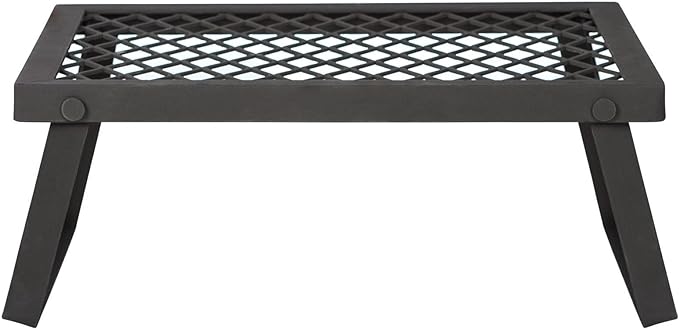 Amazon Basics Heavy-Duty Portable Camping Grill Grate for Campfire Cooking, Black