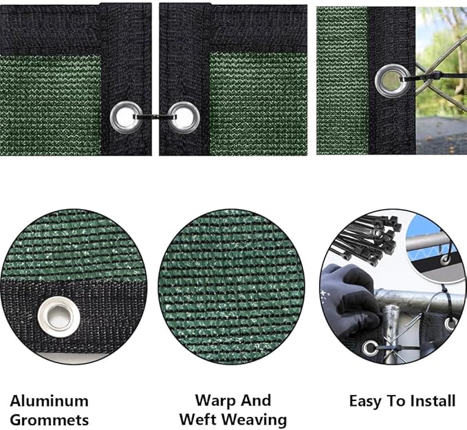 LITA 6' x 53' Garden Privacy Fence Screen Cover (HDPE) UV Protection Weather-Resistant Heavy Duty Shade Cover for Deck, Patio, Backyard, Outdoor Pool, Porch, Railing, Dark Green, Customizable